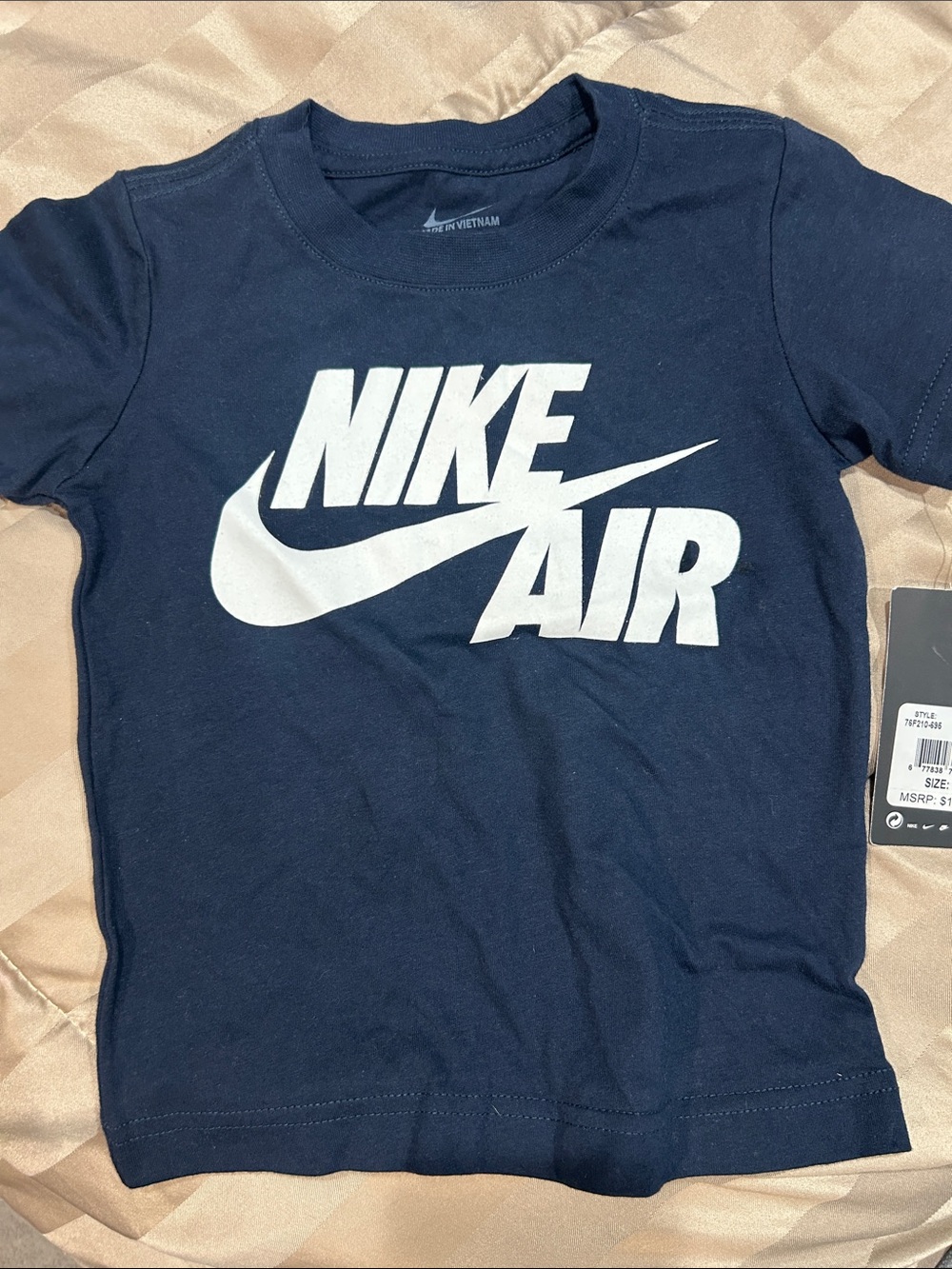 Toddler boy Short Sleeve Tee in Navy with White Logo